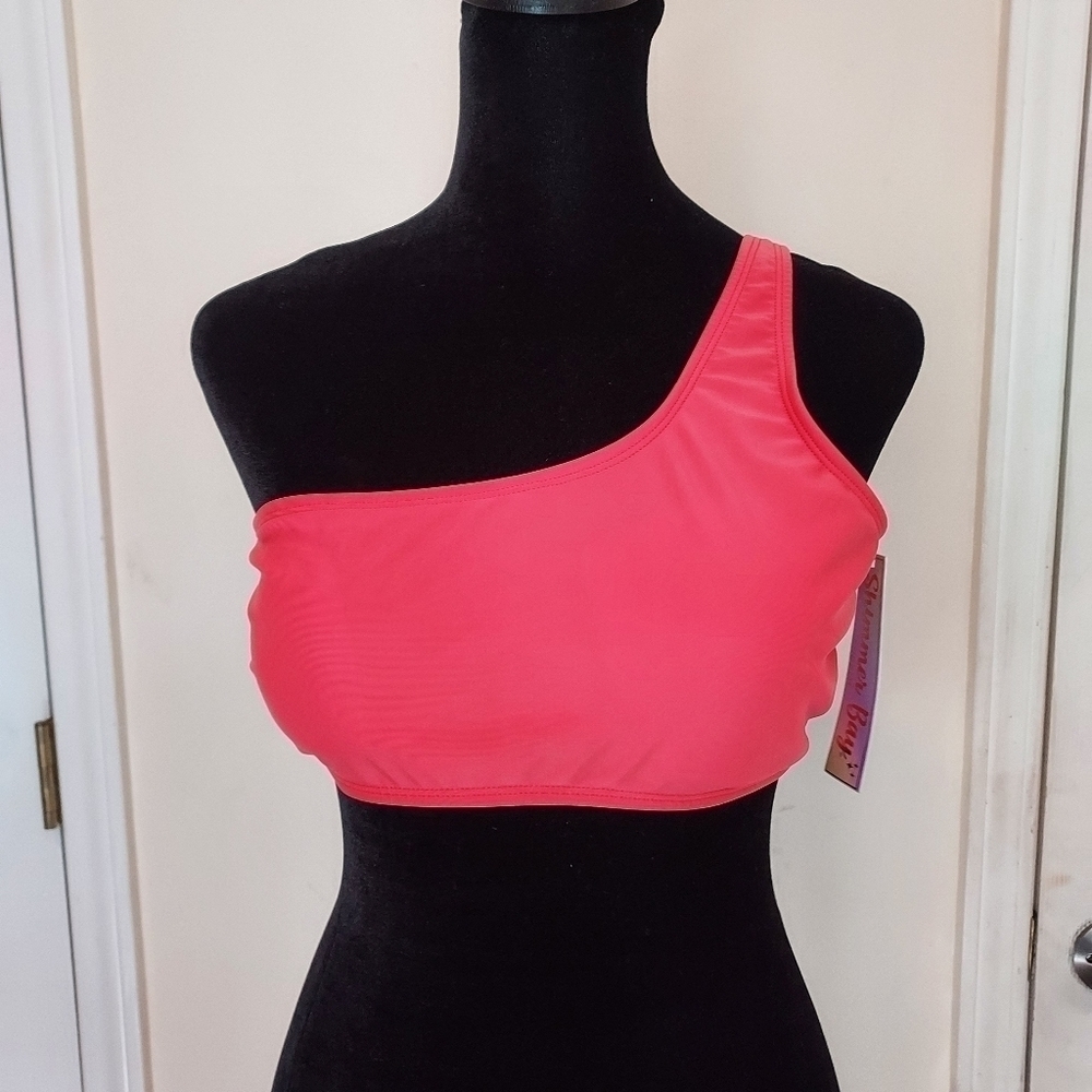 Shimmer bay one shoulder swimwear top